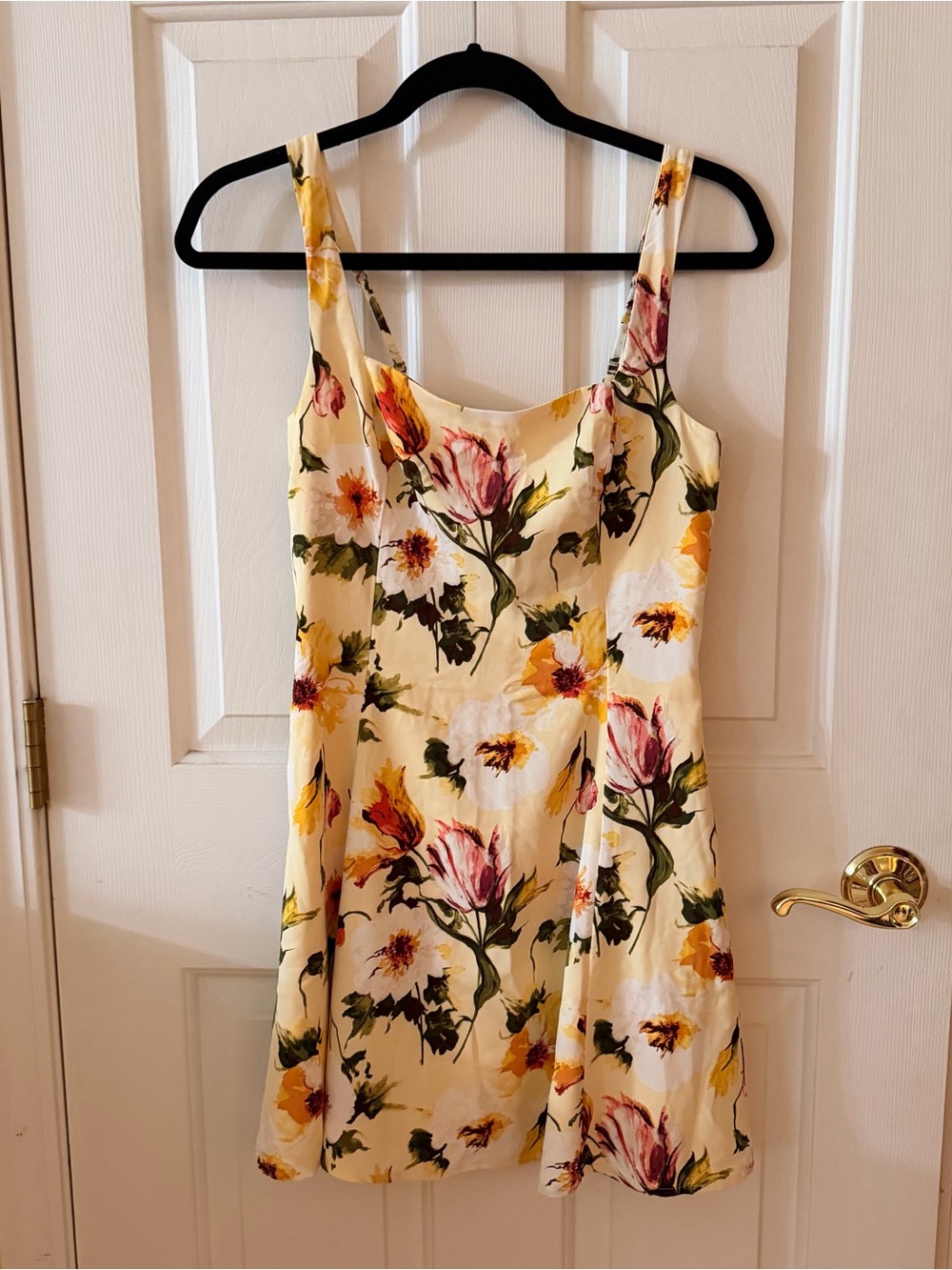 Abercrombie & Fitch Cream Floral Mini Dress with Yellow & Pink Blooms
